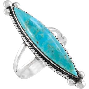 Turquoise Ring Sterling Silver 925 Genuine Gemstones Size 6 to 11 in Saudi Arabia