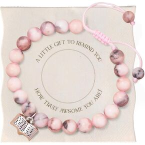 KatchOn, Pink Graduation Bracelet with Book Charm - Adjustable Band | Graduation Gifts for Her with Message Card | Teachers Appreciation Gifts, Graduation Decoration 2025 | College Graduation Gifts for Women