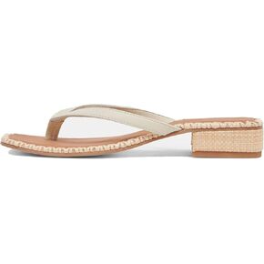 Doeyg Raffia Heels Sandals for Women Summer Beach Flip Flops Square Open Toe Stainly Heeled Condal