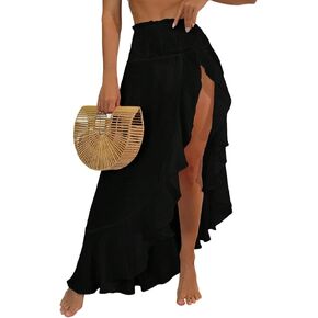 ZAFUL Beach Cover Ups for Women Semi-Sheer Swim Bathing Suit Summer Split Thigh Maxi Skirt Swimsuit Coverup 2025