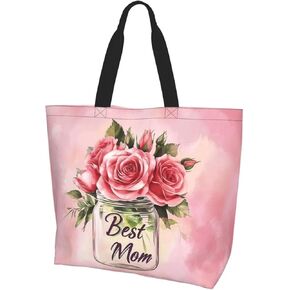 Mothers Day Tote Bag With Zipper Women Mom Bags Large Mama tote bag Reusable With Handles Mother Gifts
