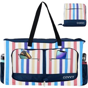 Beach Bag, Extra Large Women Tote Bag with Zipper Closure, Waterproof Phone Case, Bottle Opener, Multiple Pockets, Water Resistant Sandproof Foldable Lightweight Shoulder Bag for Vacation,Travel