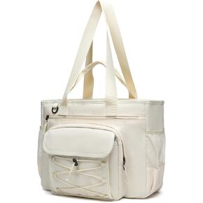 Utility Tote Bag with Zipper and Pockets for Women Large Utility Totes with Laptop Compartment