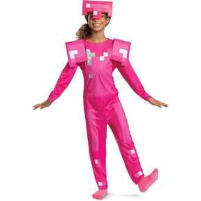 Disguise Pink Armor Minecraft Costume, Official Minecraft Pink Armor Outfit For Kids