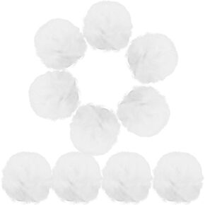 LOGOFUN 10pcs Bunny Tails Furry Rabbit Fancy Dress Tail Clothing Accessories Fluffy Tail with Pin