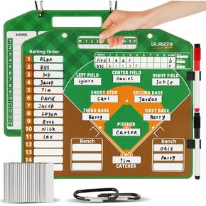 Magnetic Baseball Lineup Board，Baseball Lineup Cards Baseball Lineup Board for Dugout Baseball Clipboard for Coaches Softball Lineup Cards Marker Boards Baseball Coaching Accessories（Green） in Kuwait