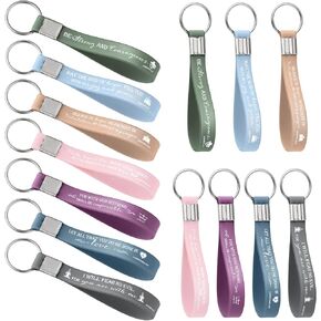 Sureio 21 Pcs Christian Keychains Church Gifts in Bulk Bible Verse Keychains Religious Silicone Inspirational Keychains Sunday School Teacher Gifts for Church Favor