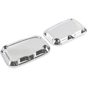 Newsmarts 1 Piar CNC Clutch Brake Reservoir Cap Fluid Cylinder Master Cover Chrome for Harley Electra/Tri/Road/Street Glide Freewheeler V-Rod for Road King Motor Part
