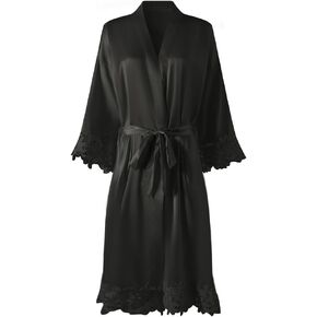 Womens Lace Robe Silk Robes Short Bridal Robe, Sleepwear Wedding For Bridal Bride Bridesmaid Robes
