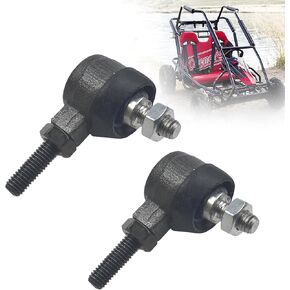2Pcs Steering Ball Joint Kit fit for Coleman KT196 CK196-T RTK200 196cc 6.5HP Quad & Go-Karts, Metal Steering Linkage Ball Joints Left/Right-Hand Threads