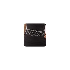 Jumwrit Dainty Layered Waist Chain Rave Metal Link Belt Tassel Belly Chain Sexy Beach Body Chain Fashion Body Accessories for Women (Gold)