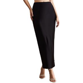 Women's Elegant Satin Skirts High Waisted Fishtail Business Casual Maxi Dressy Skirts