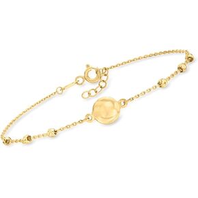 Canaria 10kt Yellow Gold Circle and Bead Station Bracelet