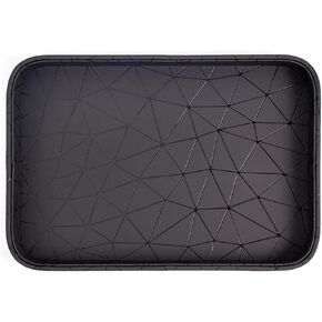 SANQIANWAN Faux Leather Valet Tray for Men Nightstand Bedside Entry Table Tray Catchall Tray for Keys,Wallet,Phone,Watch,Jelwery and Coin Gift for Dad Husband Boyfriend Uncle (BrownChequer)
