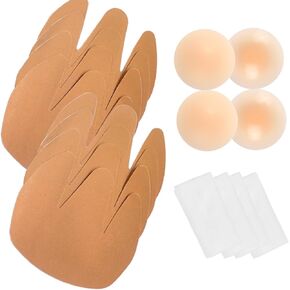 Breast Tape with Reusable Nipple Covers & Wipes | Support & Lift for Large Breasts | Stick-On Bra for A-F CUP