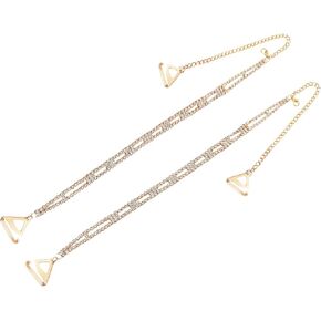2Pcs Rhinestone Bra Straps, Adjustable Rhinestone Shoulder Chains Crystal Lingerie Straps Underwear Chains Jewelry Accessories for Bridal Wedding Women's Dress