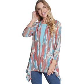 MULTIPLES Women's Three Quarters Sleeves Shawl Collar Open Drapey Front Jacket