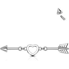 Minimalist Industrial Piercing Jewelry 14G 316L Stainless Steel Industrial Earrings 38MM Barbell