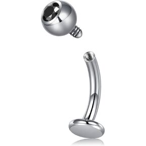 VCMART العائمة التيتانيوم بطن BELLY RING G23 التيتانيوم بطن داخلي داخلي ثقب الحلقات البطن Hypoallergenic للنساء 8 مم 10 مم 12 مم 14 مم مجوهرات بطن طويلة خارقة