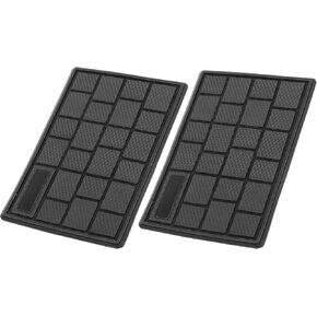 X AUTOHAUX 2pcs Universal Car Floor Mat Foot Heel Plate Cover Carpet Pedal Footrest PC PVC Black