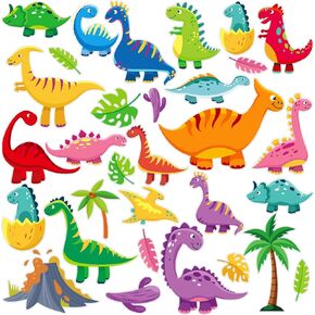 cholemy 51 pcs window window clings clings clings dinosaur clings cling clings clings clings قابلة للإزالة قابلة لإعادة الاستخدام لما قبل التاريخ.
