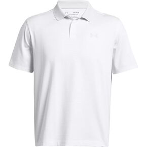 Under Armour 1377376-103-LGT Men's UA Matchplay Stripe Polo WHT LGT