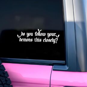 Witchy Car Mirror Decal, Vinyl, Rectangular, Dark, Humorous, Outdoor, All Seasons, Adult, Horror, Bumper, 8 Inches