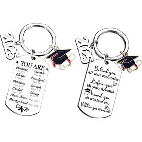 2025 Graduation Gifts for Her Him Class of 2025 Keychain for Middle High School Seniors College Master Degree Phd