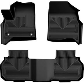 Husky Liners Weatherbeater Floor Mats | Fits 2024-2025 Chevrolet Traverse; 2025 GMC Acadia; 2025 Buick Enclave | Front & 2nd Row, 3-pc Black - 95321