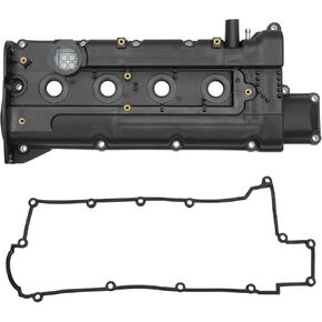 Engine Valve Cover No.2241023010/264-993 Front Valve Rocker Cover for Hyundai Elantra 1.8L 2.0L Plastic Black with Gasket