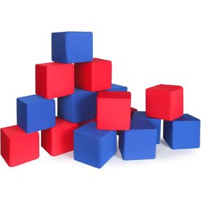 Foam Blocks for Toddlers 1-3, 12 PCS 5.5 inch Foam Soft Cubes for Kids, Colourful Building Blocks, Stacking Block Sets, Throwing Toys