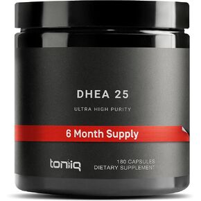 Toniiq Ultra High Strength DHEA 100mg Supplement for Men - 99%+ Highly Purified and Bioavailable Micronized DHEA Supplement for Women and Men - DHEA 100 mg - 180 Capsules