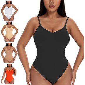GXXGE Shapewear Thong Bodysuit Women Tummy Control SeamlessSculpting Body Shaper Waist Trainer Tank Top