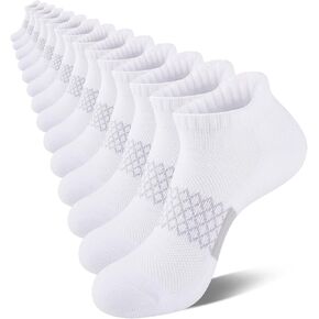eallco Mens Cotton Ankle Socks Athletic Running Low Cut Breathable Cushioned Sport Tab Short Socks 7 Pairs