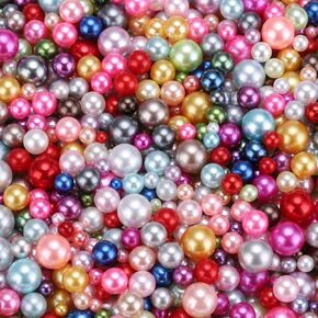 uxcell 800pcs faux pearl لصياغة ، 3-8 مم لا حفرة ABS لؤلؤة مستديرة لحشو المزهرية ، صنع المجوهر