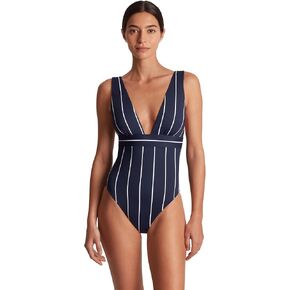 Lauren Ralph Lauren Women's Villa Stripe V-Neck One-Piece
