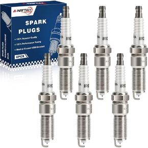 Iridium Platinum Spark Plugs 6 Pack LZTR5AIX13 LZTR5AGP Compatible with 2001-2010 Dodge Grand Caravan Charger & Chrysler Town and Country Sebring 300 Pacifica & Jeep Wrangler V6 2.7L 3.3L 3.8L
