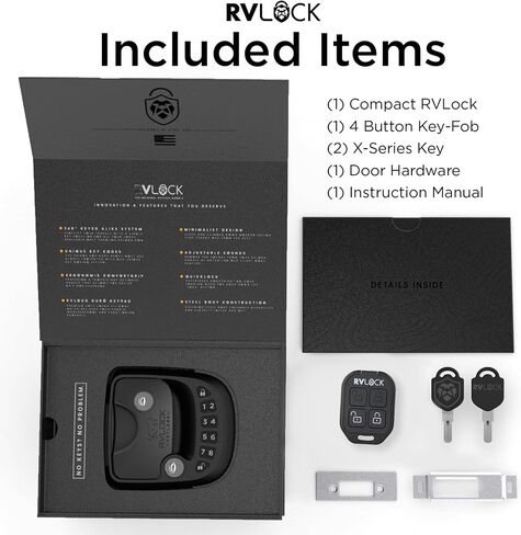 RVLOCK Compact RV Lock Keyless Entry with Remote, Secure Camper Latch Replacement, Durable RV Door Lock Replacement for Trailers with Patented Security Technology in Saudi Arabia