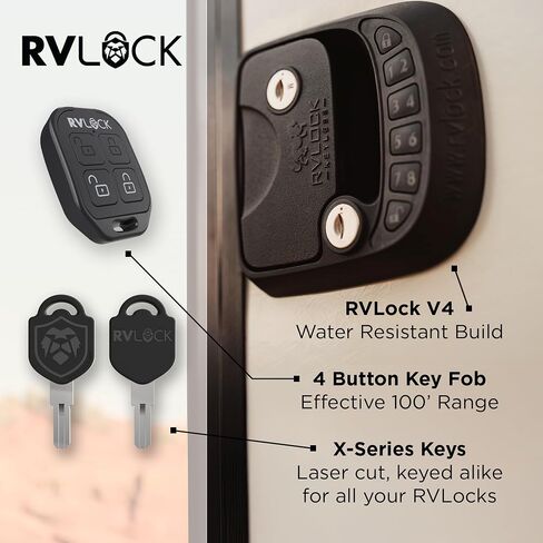 RVLOCK Compact RV Lock Keyless Entry with Remote, Secure Camper Latch Replacement, Durable RV Door Lock Replacement for Trailers with Patented Security Technology in Saudi Arabia
