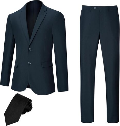 Men's Suit Slim Fit 2 Piece Suits for Men, Two Button Blazer Jacket Pants Set with Tie for Wedding Business Dinner in Saudi Arabia
