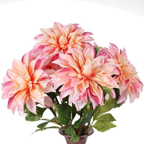 MAUVE DAHLIA 6 رؤوس كبيرة مع فواكه ساق مزيفة زهرة حريرية مزيفة للهذيان باقة غرفة المعيشة الداخلية الزفاف في الهواء الطلق الربيع الصيف جميع المواسم DIY ترتيب الديكور in Saudi Arabia