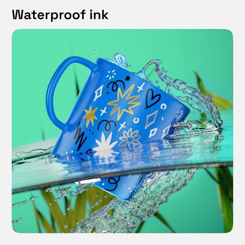 ARTISTRO 2 White Permanent Marker - Waterproof Markers for Tire, Fabric, Rocks, Glass, Ceramic, Wood, Paper - Oil Based Paint Pens - Extra-Fine Tip 0.7mm in Kuwait