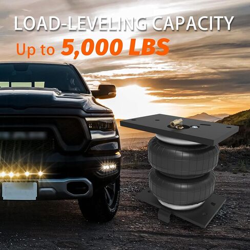 Deeagle 57289 مجموعة تعليق الأكياس الهوائية لعام 2014-2025 دودج RAM 2500 2WD 4WD ، حتى 5000 رطل من سعة تسوية التحميل ، وسائد هوائية مساعدات خلفية للشاحنات in Kuwait