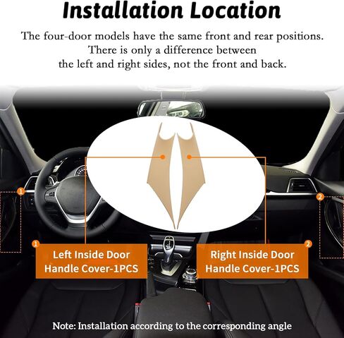 2pcs من السهل تثبيت Car Interior Door Hand Handle Cover ملاءمة لـ BMW 3 Series 320،328،330،335 ، F30 ، F31 ، F34 ، F80 ، M3 و 4 Series 418،420،428،435 ، F32 ، F36 ، F82 ، F83 ، M4 2012-2018 LEFT+LEBLE in Kuwait