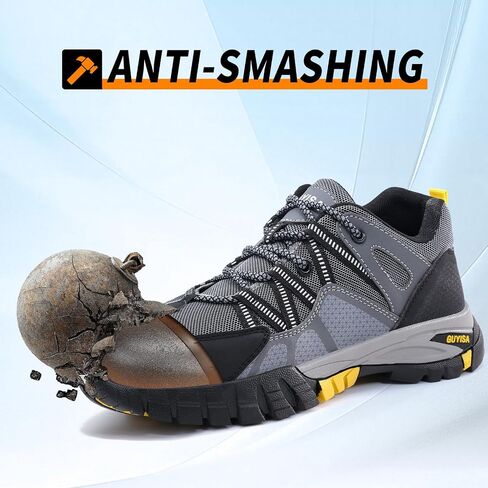 Steel Toe Shoes for Men,Non Slip Lightweight Work Shoes,Construction Industrial Work Boots,Comfortable Breathable Safety Steel Toe Sneakers for Men. in Saudi Arabia