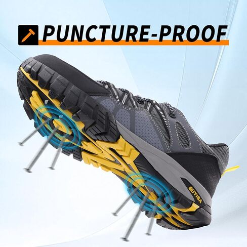 Steel Toe Shoes for Men,Non Slip Lightweight Work Shoes,Construction Industrial Work Boots,Comfortable Breathable Safety Steel Toe Sneakers for Men. in Saudi Arabia