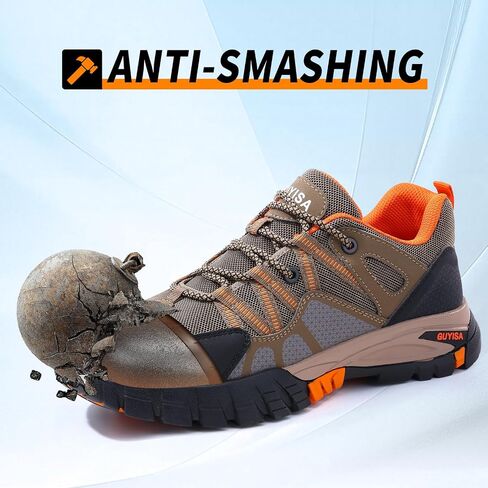 Steel Toe Shoes for Men,Non Slip Lightweight Work Shoes,Construction Industrial Work Boots,Comfortable Breathable Safety Steel Toe Sneakers for Men. in Saudi Arabia