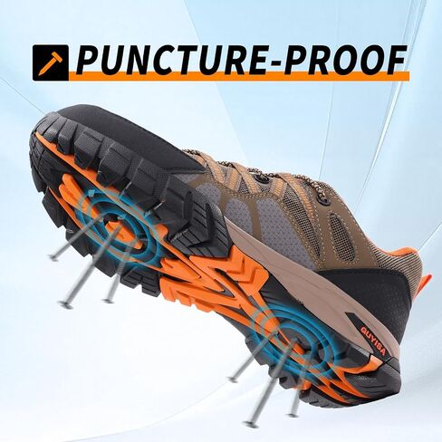 Steel Toe Shoes for Men,Non Slip Lightweight Work Shoes,Construction Industrial Work Boots,Comfortable Breathable Safety Steel Toe Sneakers for Men. in Saudi Arabia