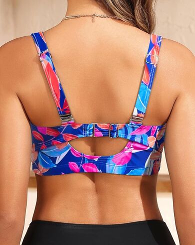 Women Underwire Bikini Top - Supportive Push Up Swim Top Only 2025 Retro Bathing Suit Tops in Saudi Arabia