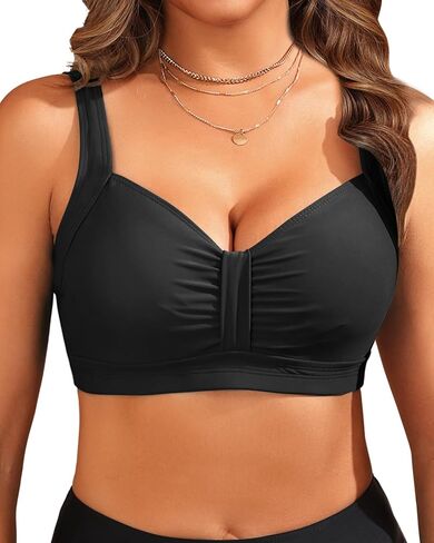 Women Underwire Bikini Top - Supportive Push Up Swim Top Only 2025 Retro Bathing Suit Tops in Kuwait